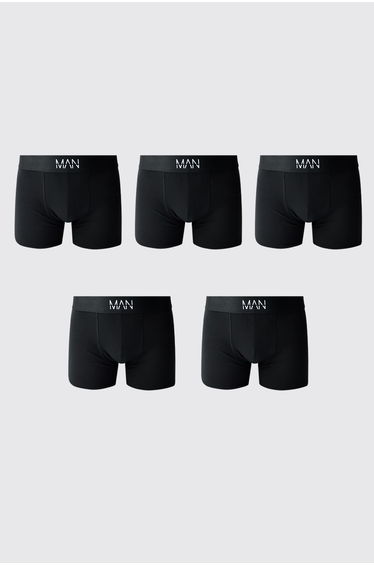 5 Pack Black MAN Boxers - black