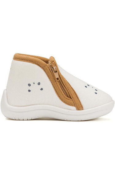 Kids Panda Print Slippers with Zip Fastening