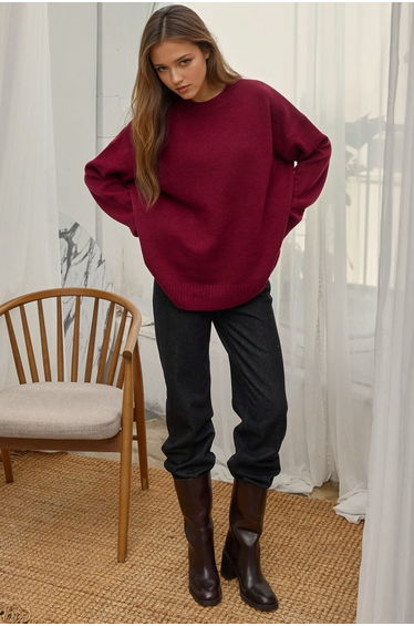 Cozy Crew Neck Knit Sweater