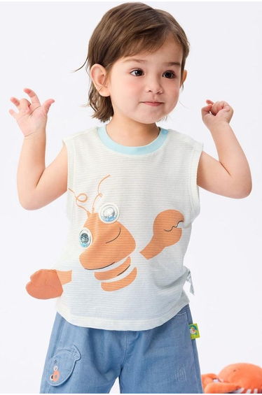 Boys' Sleeveless T-Shirt With Front Print