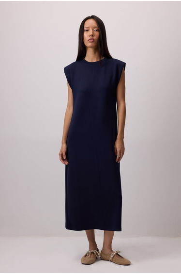 CREW NECK SLEEVELESS DRESS