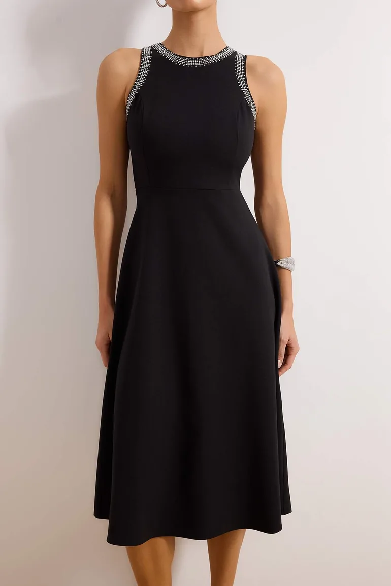 فستان بتصميم بشكل A بإكسسوار - 2