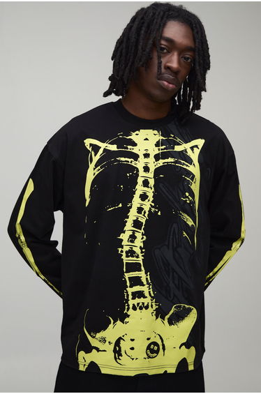 Afterlight Glow In The Dark Printed Long Sleeve T-shirt - black