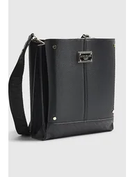 Black Monogram Panelled Messenger Bag
