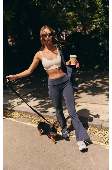 Navy Soft Cotton Yoga Pant