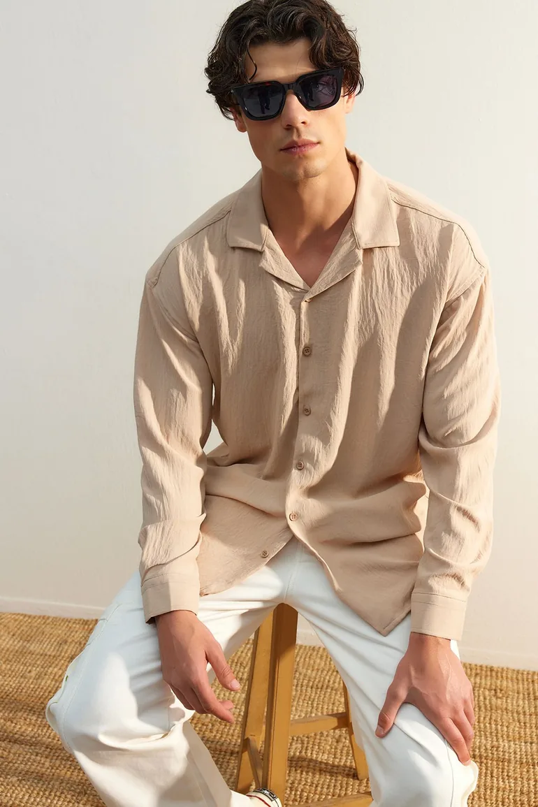 Shirt - Beige - Oversize - 1