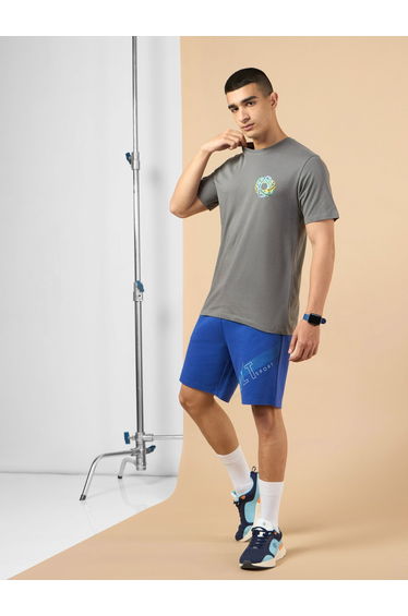Men Grey Graphic Print Short Sleeve T-Shirt