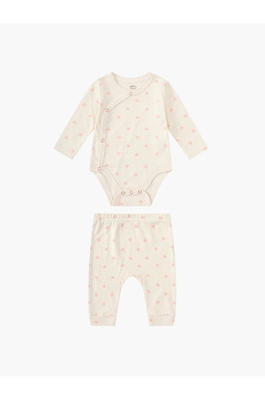 Baby Heart Trail Bodysuit and Ribbed Pants Set