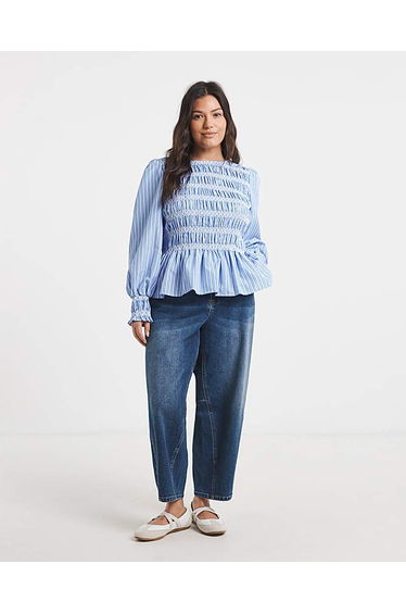 Blue Stripe Poplin Blouse