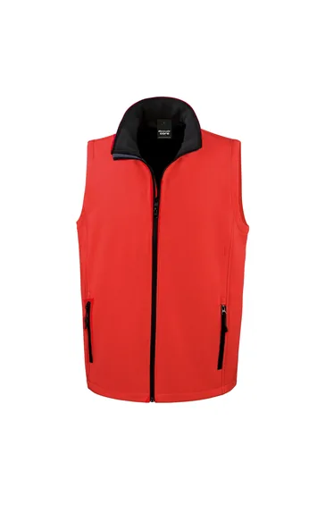 Result Mens Core Printable Softshell Bodywarmer - Red /Black