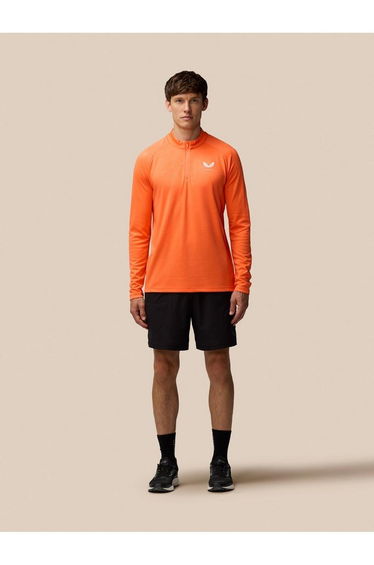 Adapt Aop 1/4 Zip Ls Top Bright Orange