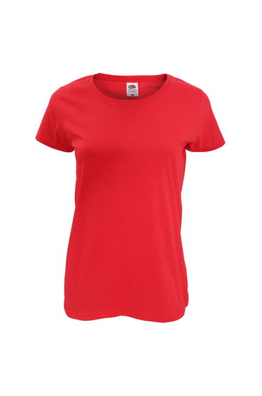 Fruit Of The Loom Womens/Ladies Short Sleeve Lady-Fit Original T-Shirt - Red