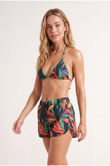Floral Print Woven Deniz Beach Shorts