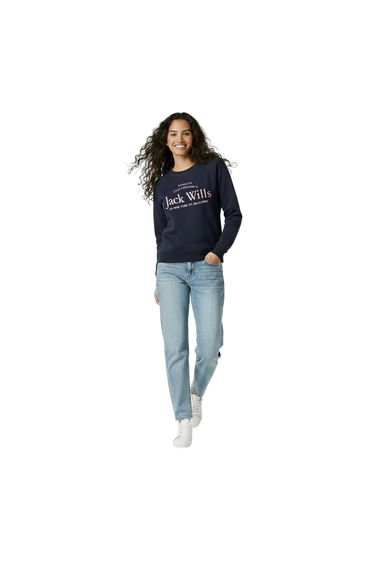 Jack Wills Womens/Ladies Hunston Graphic Crew Neck Sweatshirt - Soft Blue