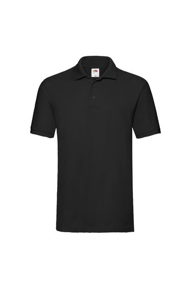 Fruit of the Loom Mens Premium Pique Polo Shirt - Black