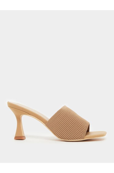 Textured Open Toe Stiletto Heel Sandals
