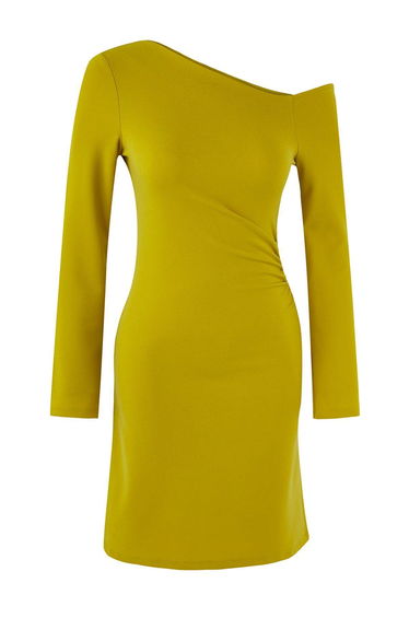 Teen Fat Green More Sustainable Gather/Drape Short/Mini Stretchy Knit Dress