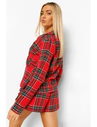 Mix and Match Flannel Check PJ Shirt - red - 1