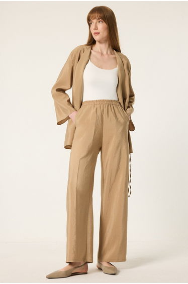 ELASTICATED WAIST CUPRA TROUSERS