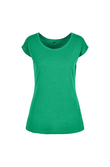 Womens/Ladies Wide Neck T-Shirt - Light Mint