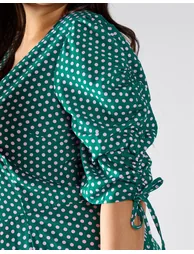 Glamorous Curve Green Lilac Spot Jumpsuit - 2