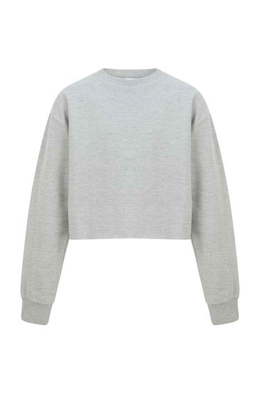 SF Minni Girls Crop Sweatshirt - Heather Grey