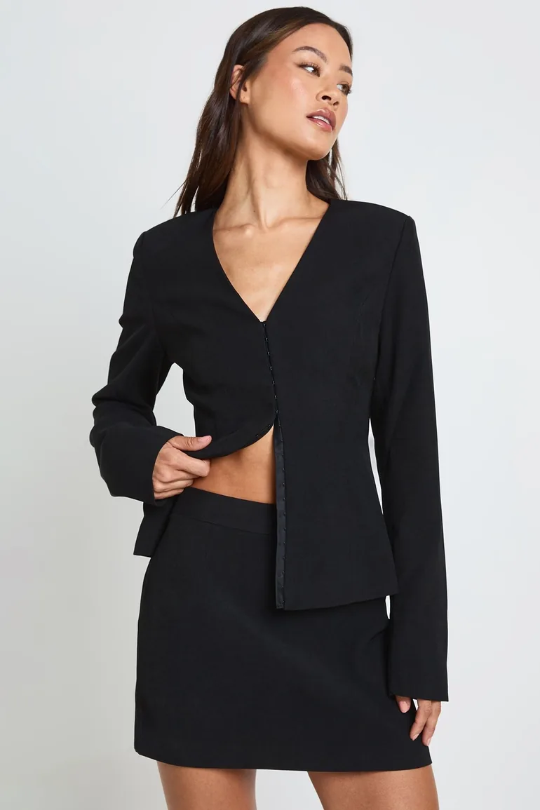Tall Tailored Mini Skirt - black