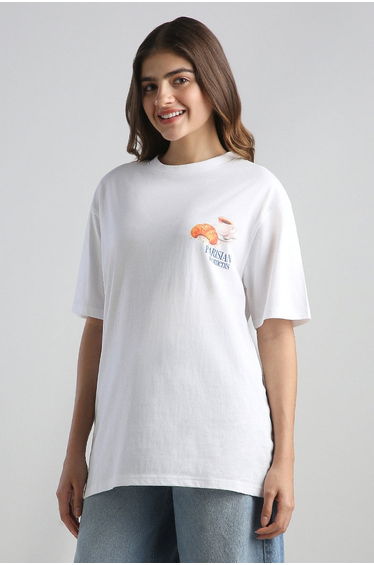 Parisian Print Oversized Tshirt