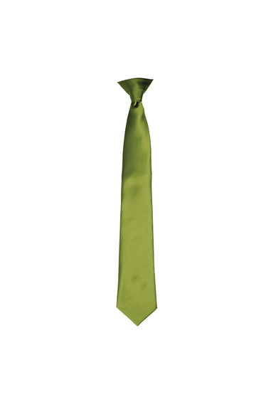 Premier Colours Mens Satin Clip Tie - Oasis Green