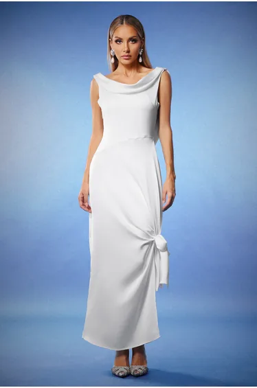 Winifred Sleeveless Fishtail Slit Backless Maxi Dress