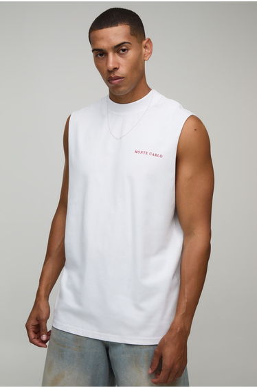 White Oversized Monte Carlo Photographic Print Tank - white