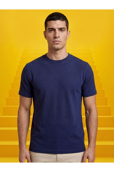Men Cotton Pique Round Neck T-Shirt