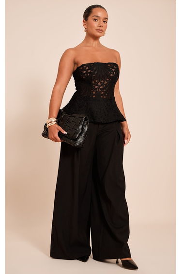 Shape Black Lace Bandeau Peplum Corset