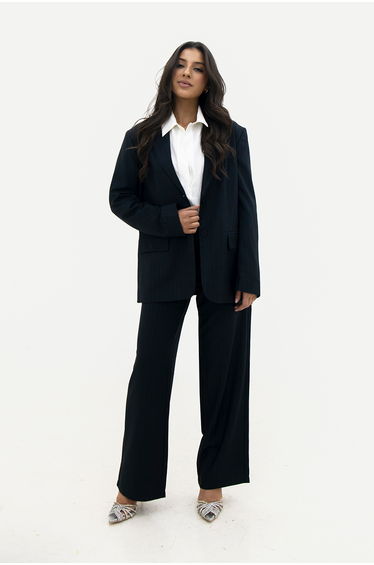 Gray Striped Blazer