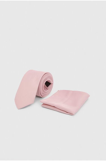 Light Pink Plus & Tall Tie and Pocket Square