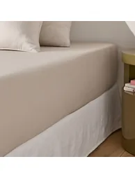 شرشف سرير قطن بحواف مطاطية ساتين بإرتفاع 30سم - 1