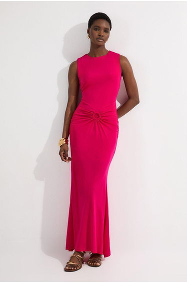 Premium Stretch Crepe Jersey Maxi Dress