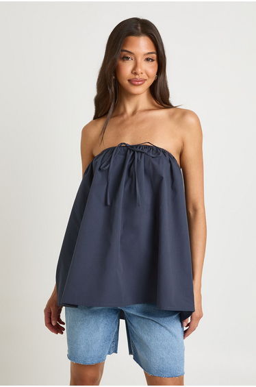 Bandeau Smock Top - navy