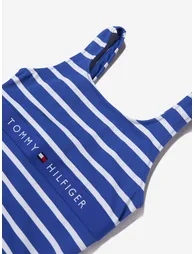 Tommy Hilfiger Girls Square Neck Striped Swimsuit in Blue - 2