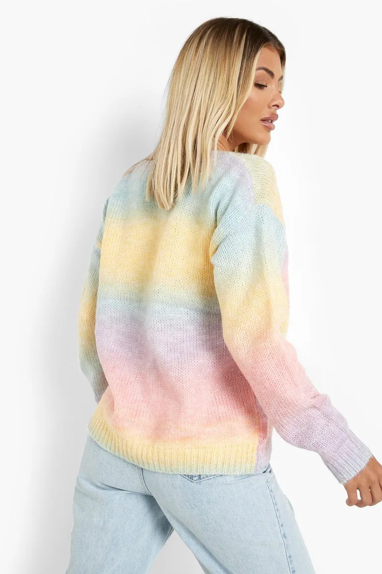 Soft Knit Ombre Jumper - pink - 1