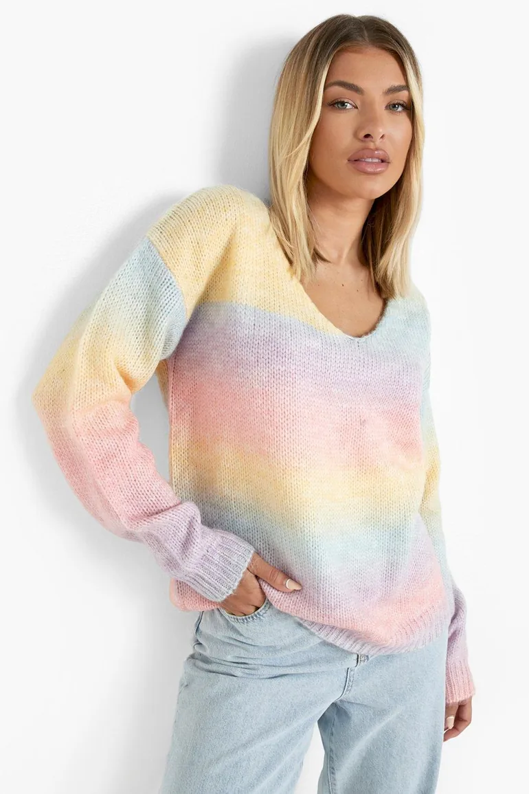 Soft Knit Ombre Jumper - pink - 2