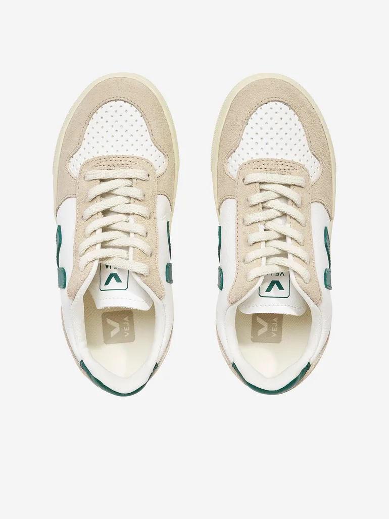 Veja Kids Chromefree Leather Small V-10 Laces Trainers in White - 2