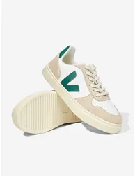 Veja Kids Chromefree Leather Small V-10 Laces Trainers in White