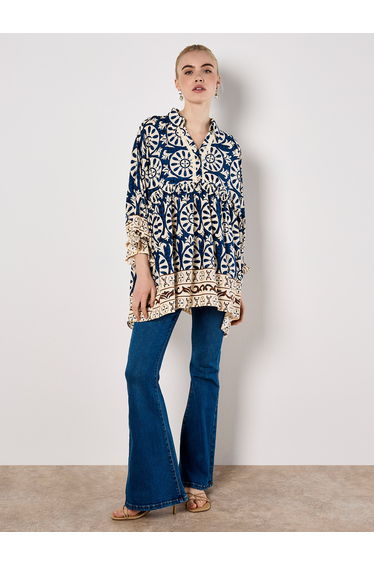 Block Print Oversized Shirt