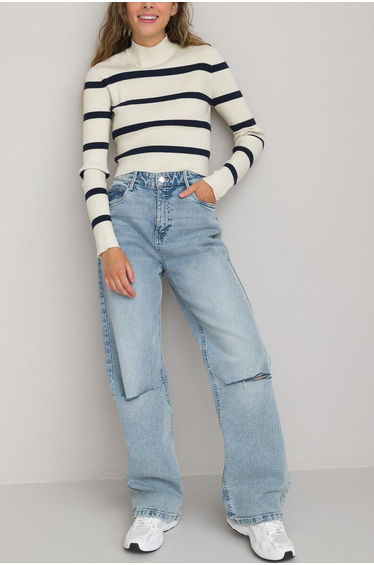 Striped High Neck Jumper/Sweater