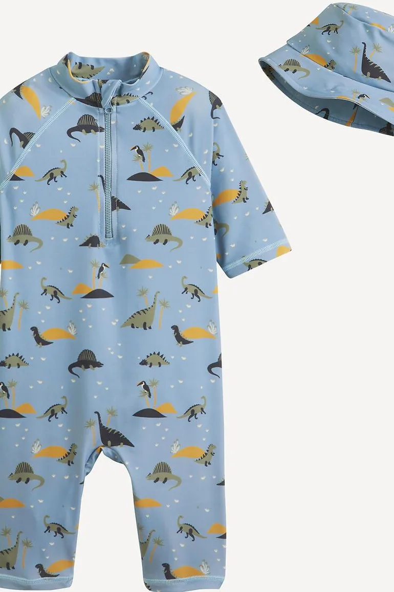 Printed Swimsuit/Hat - 1
