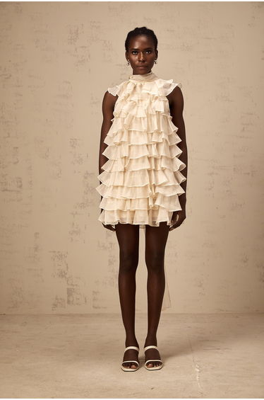 Jessica tiered flounce sleeveless mini dress