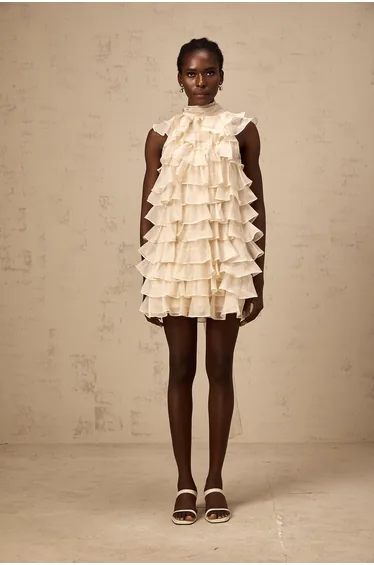 Jessica tiered flounce sleeveless mini dress