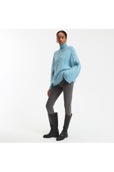 Cable Knit Jumper/Sweater with High Neck