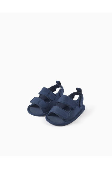 Sandals With Touch Fastening Straps For Newborns Dark Blue